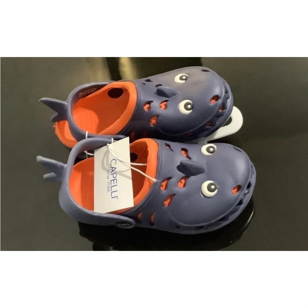Capelli Toddler Boys Rubber Clogs Shark Novelty Slip On Gray Size 8-9